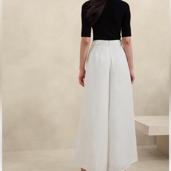 NWT BANANA REPUBLIC LINA LINEN WIDE-LEG PANT - Picture 3 of 6